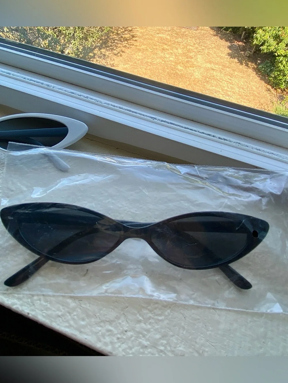 Slim Black Cat-Eye Sunglasses for Women